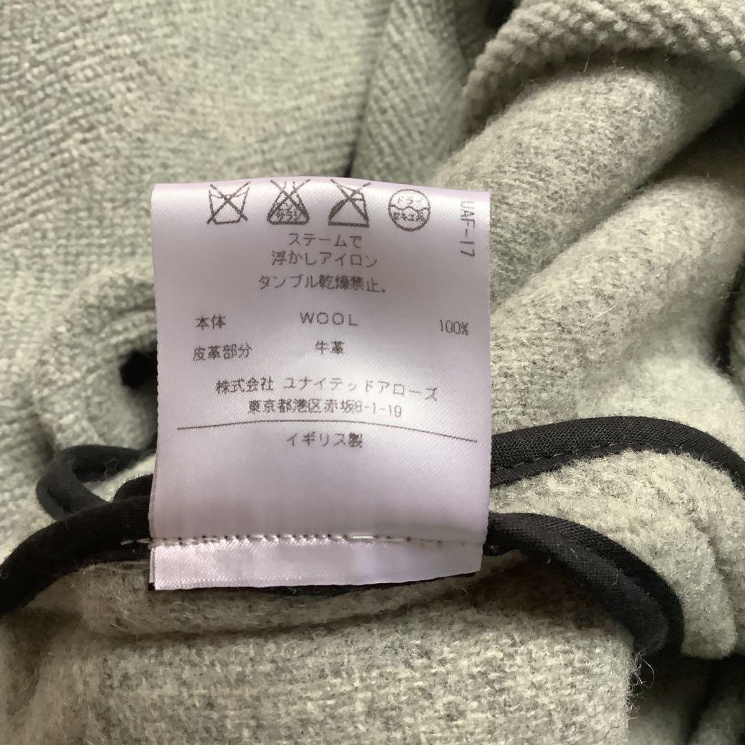 グレンフィル ヘリンボーン ダッフルコート 英国製 ライトグレー/38