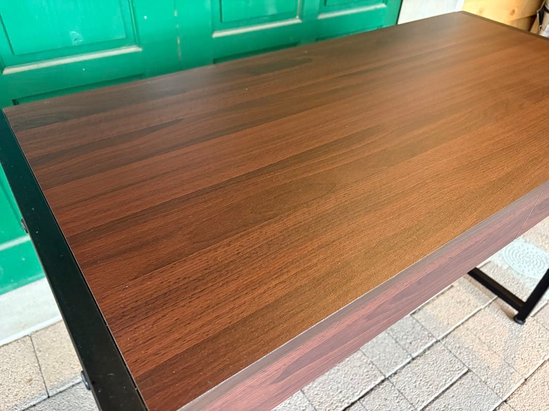 ★美品★ダークブラウン木製デスク 2引き出し 3段キャビネット 佐賀発