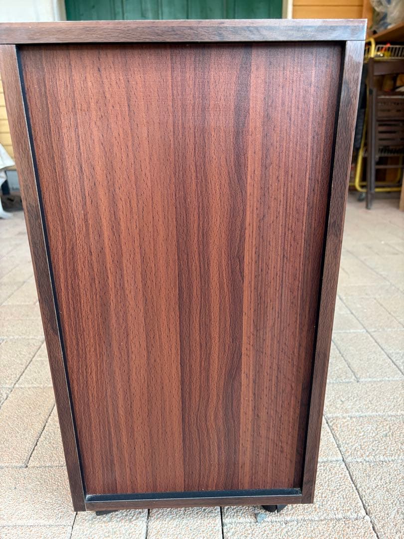 ★美品★ダークブラウン木製デスク 2引き出し 3段キャビネット 佐賀発