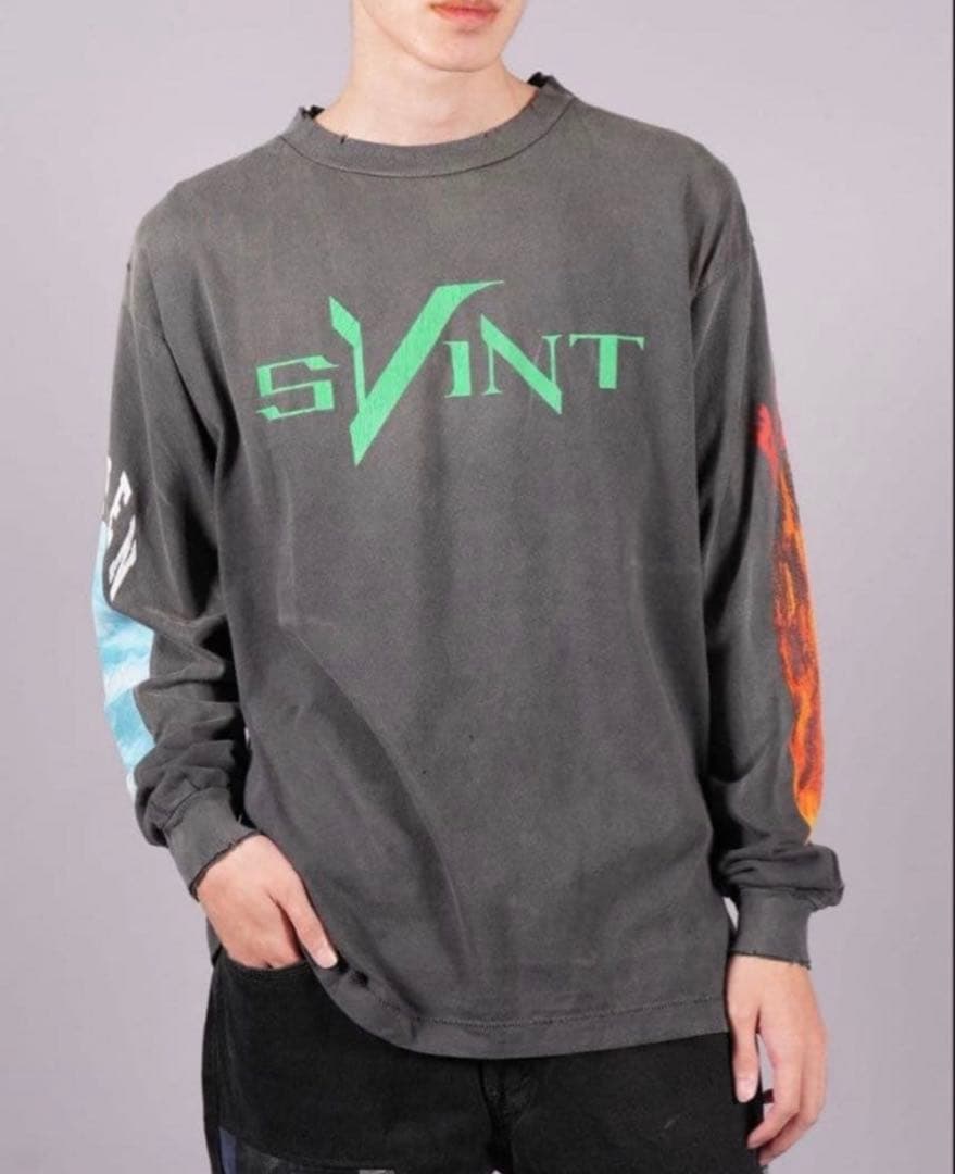 セントマイケル　SAINT Mxxxxxx Vlone　ロンT　Lサイズ最終値下