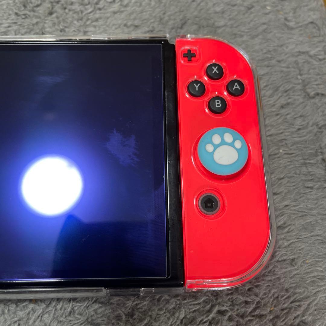 Nintendo Switch EL モデル　青/赤 肉球ボタン