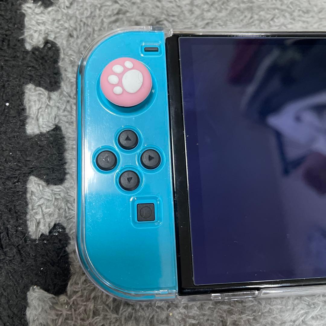 Nintendo Switch EL モデル　青/赤 肉球ボタン