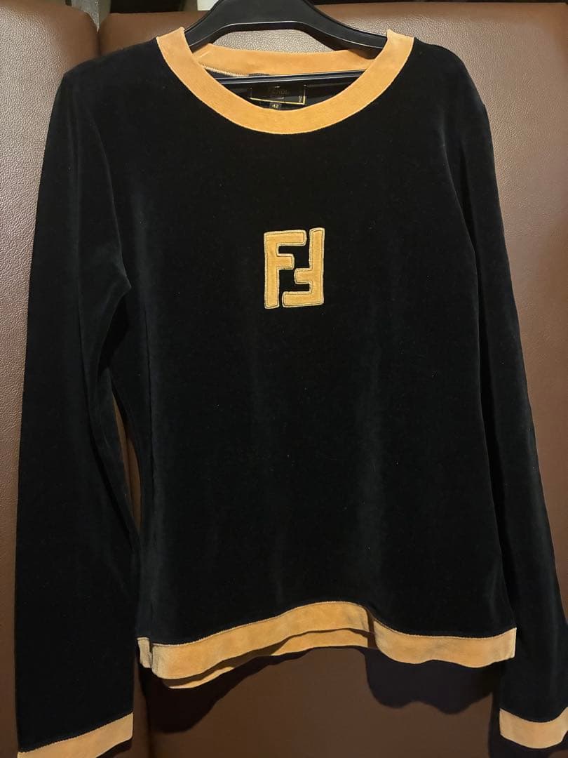 FJ ロゴ入り 黒 ベルベット トレーナー　ズボン　セット　42