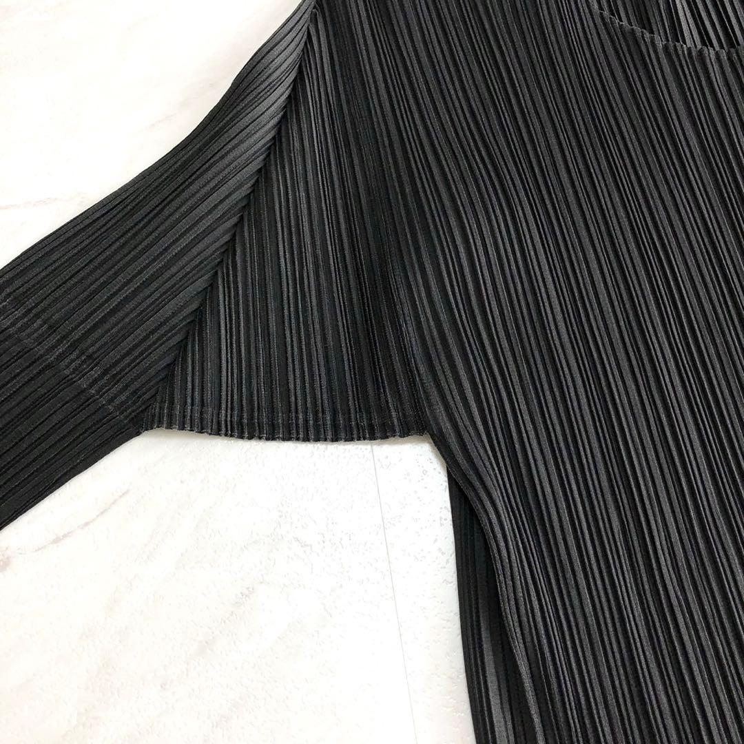 ✨美品✨プリーツプリーズ 長袖カットソー PP04-JK602 XLサイズ 黒