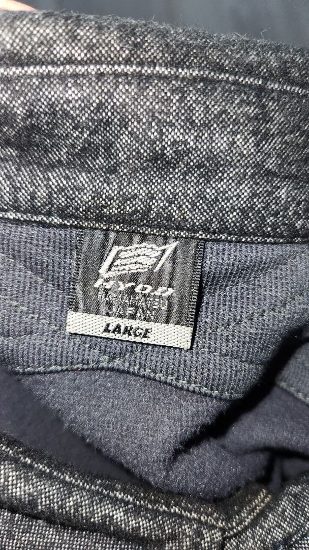 美品　hyod ヒョウドウ　黒デニムネルシャツ　L　防寒防風バイクウェア