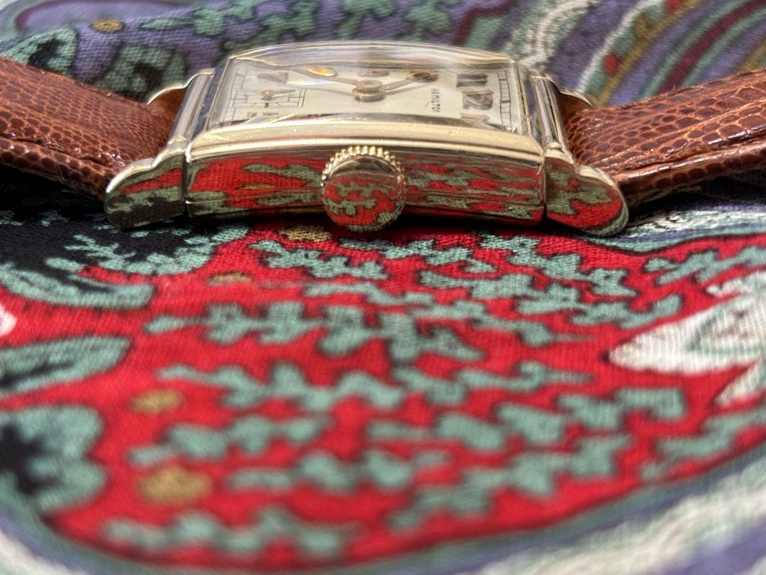 レ*チ様 激安早物勝ハミルトン　希少EATON 手巻植字インデックス18金無垢素