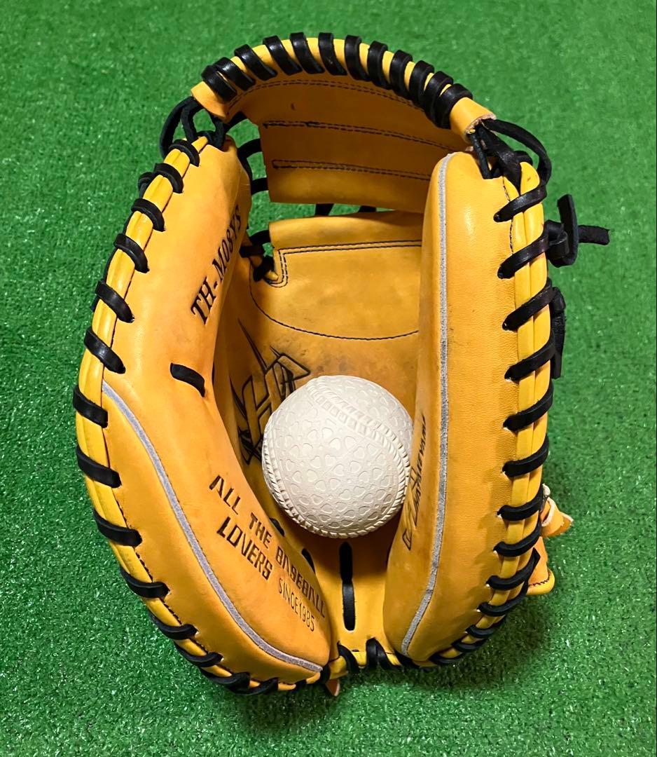 軟式野球 左投 キャッチャーミット ハタケヤマ 捕手 大人 黄色 イエロー