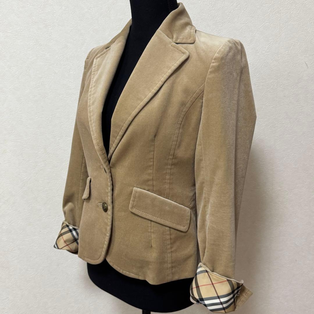 BURBERRY バーバリーブルーレーベル ベロア テーラードジャケット 38