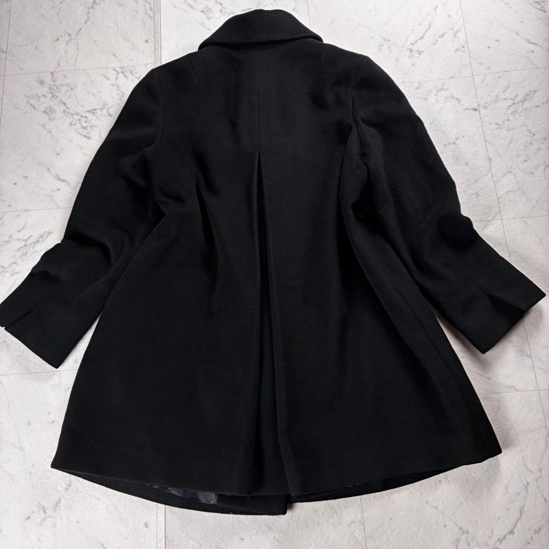 美品 大きいサイズ 44 23区 ロロピアーナ Aライン ロングコート ブラック