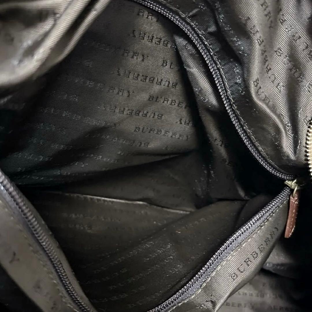 希少バーバリーロンドンノバチェックホースロゴレザー南京錠カギPVC大容量レア人気