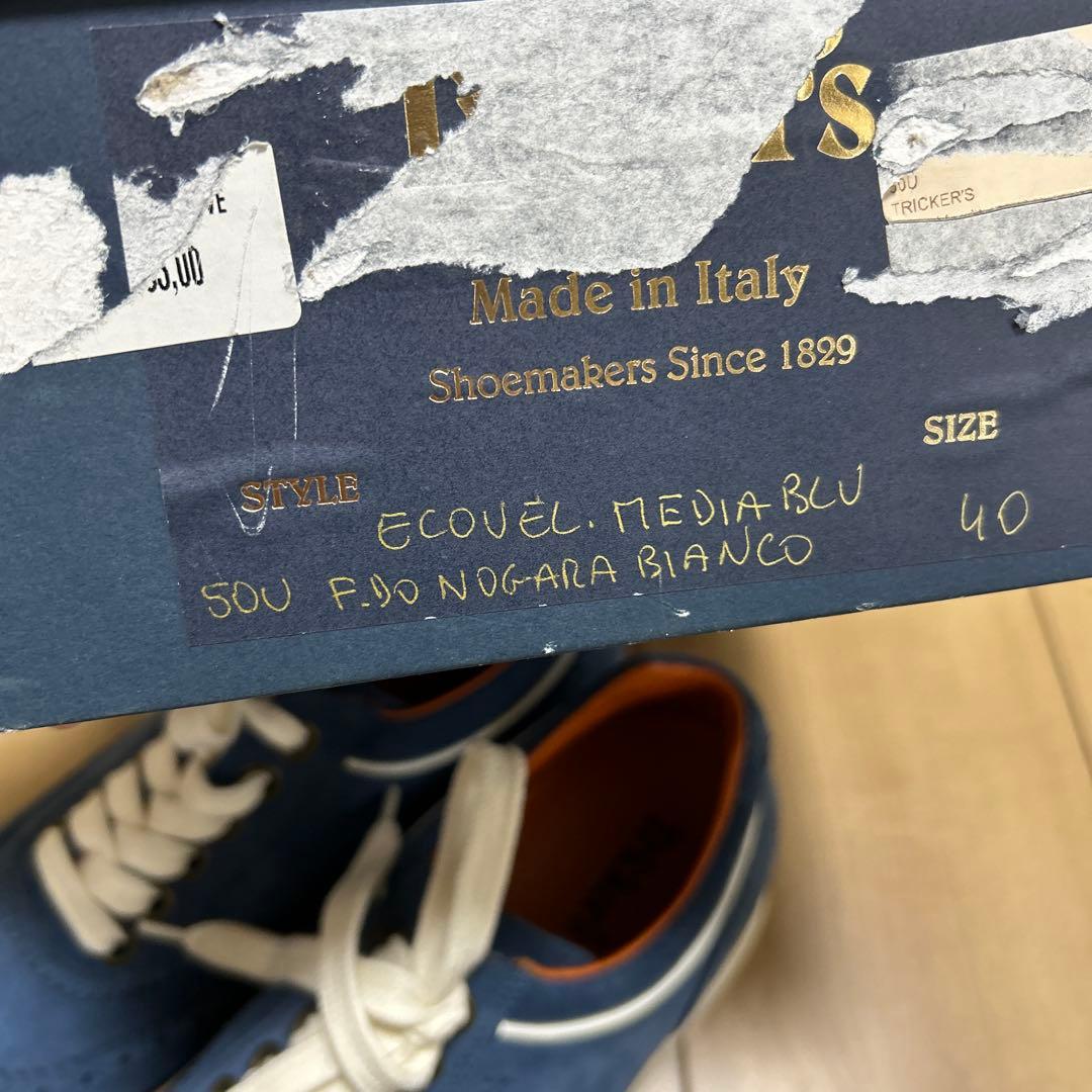 トリッカーズ　サイズ40 tricker's ecovel media ブルー