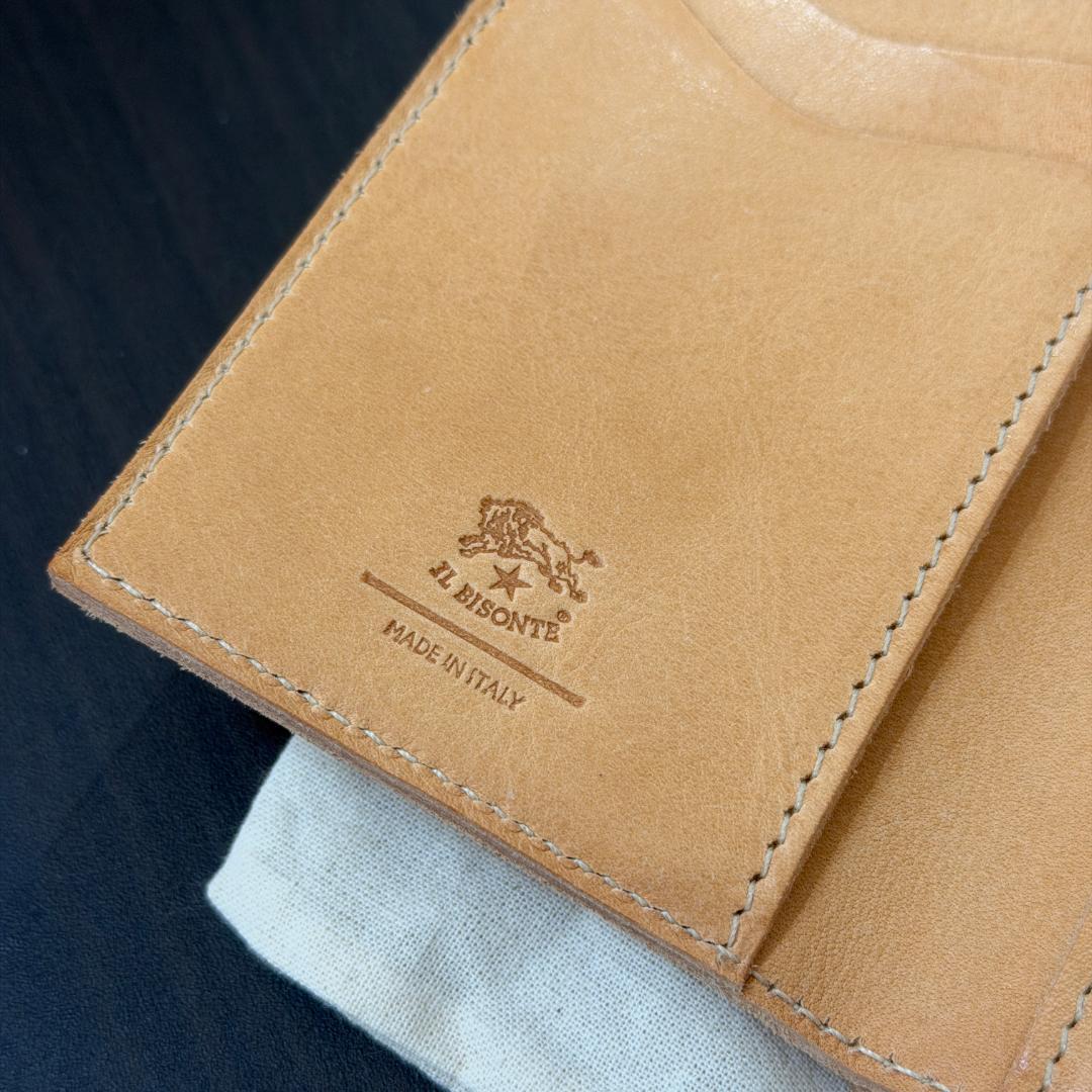 【新品未使用】イルビゾンテ 二つ折り がま口 財布 ヌメ ナチュラル