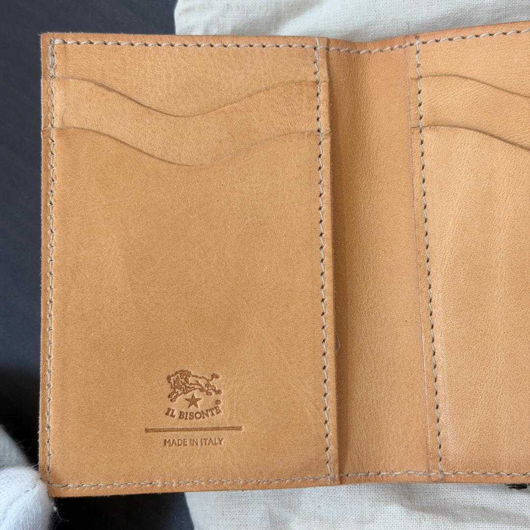 【新品未使用】イルビゾンテ 二つ折り がま口 財布 ヌメ ナチュラル