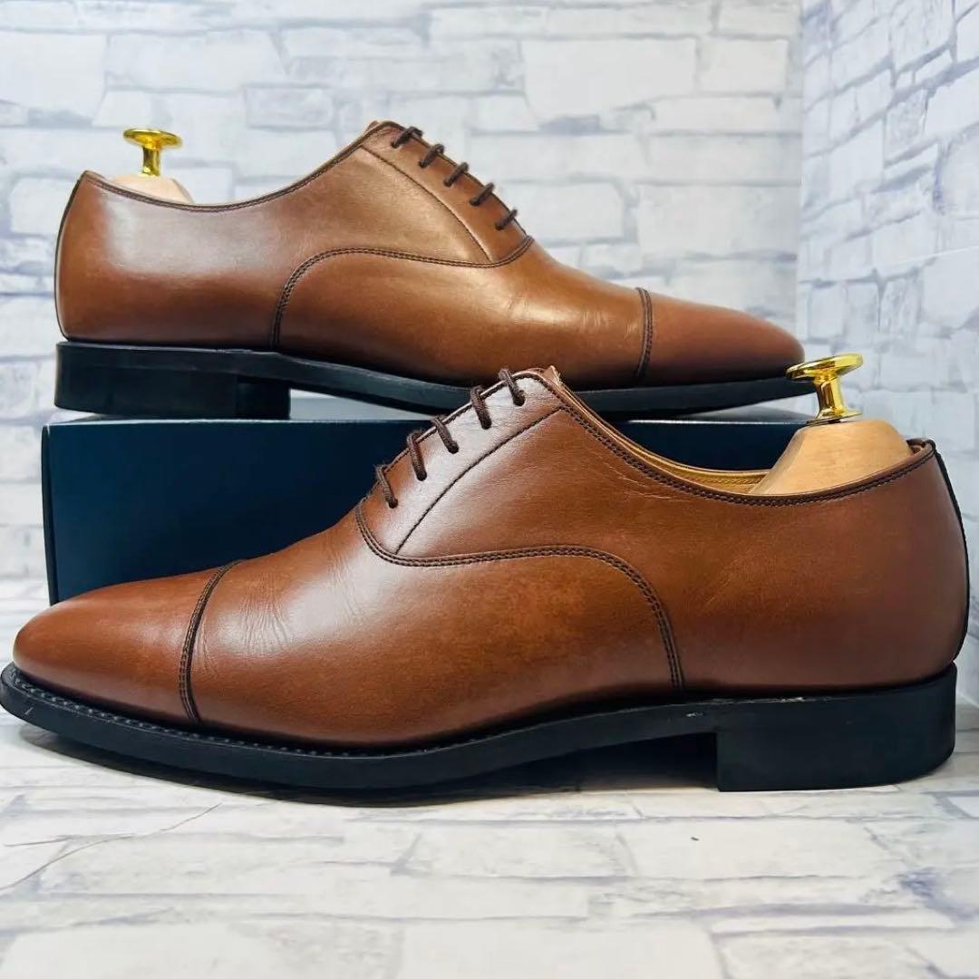 未使用級 SCOTCH GRAIN ストレートチップ 内羽根 ブラウン 25cm