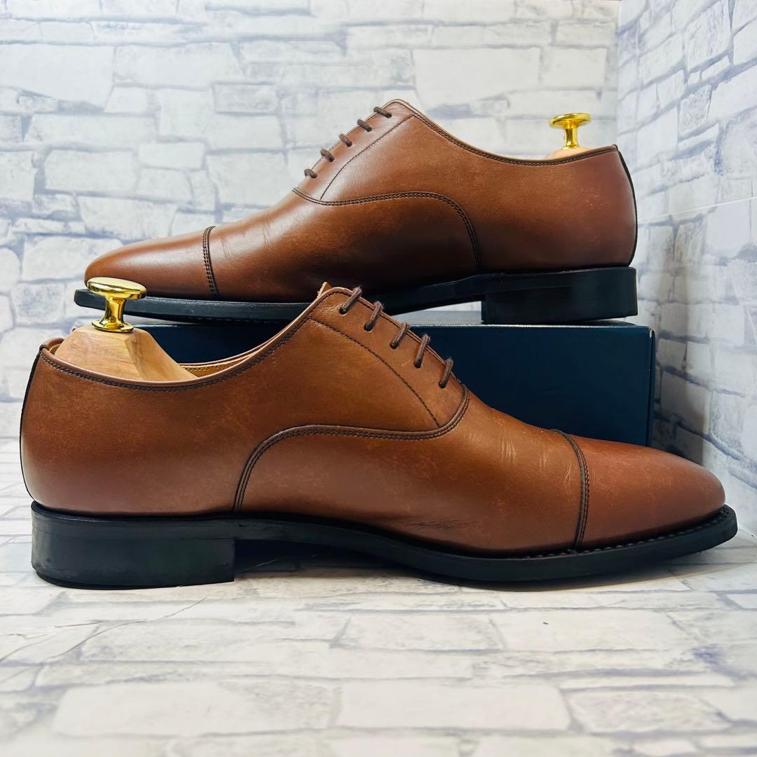 未使用級 SCOTCH GRAIN ストレートチップ 内羽根 ブラウン 25cm