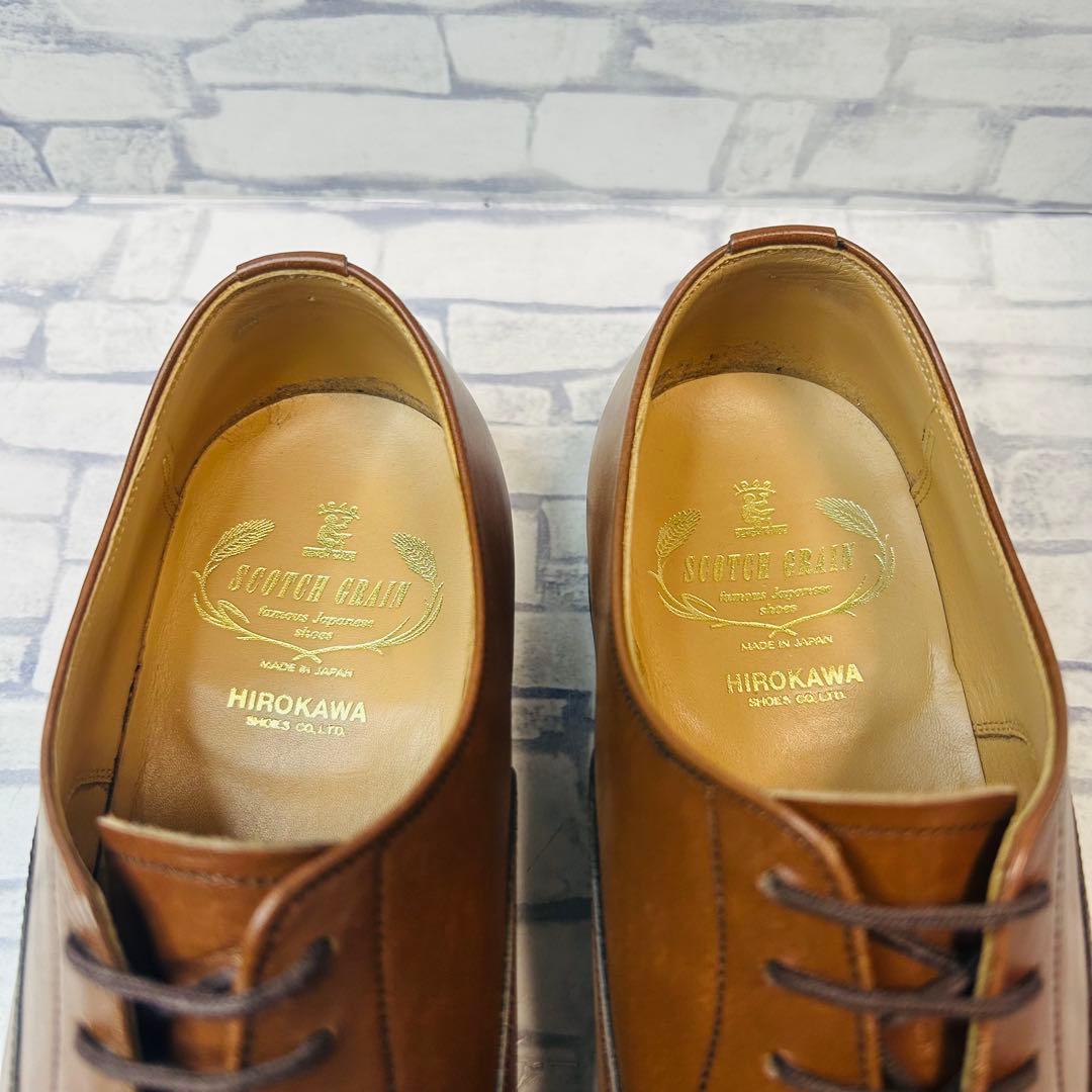 未使用級 SCOTCH GRAIN ストレートチップ 内羽根 ブラウン 25cm