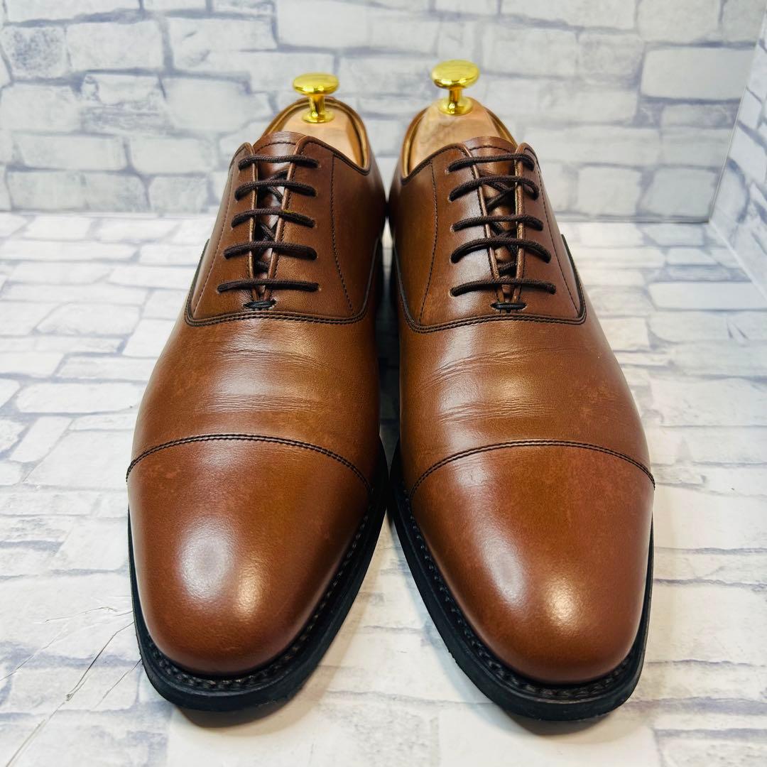 未使用級 SCOTCH GRAIN ストレートチップ 内羽根 ブラウン 25cm