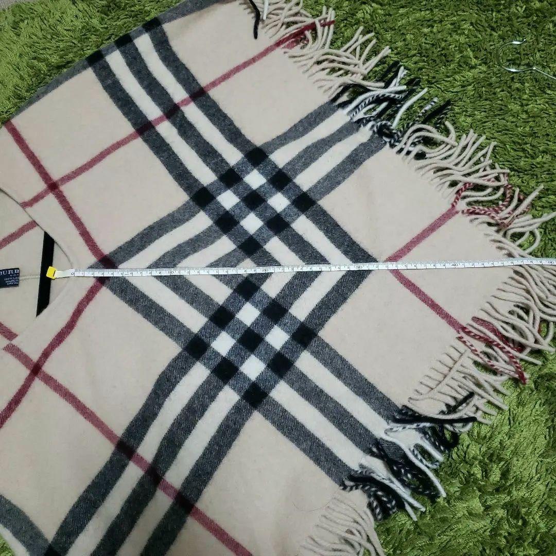 2/1限定価格です。BURBERRY チェック柄ポンチョ 100%ウール
