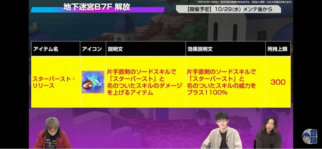 リリースアイテムセット