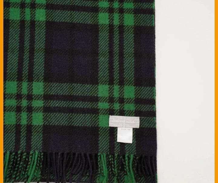 ジョシュアエリス カシミヤ100％マフラー ストール グリーンチェック