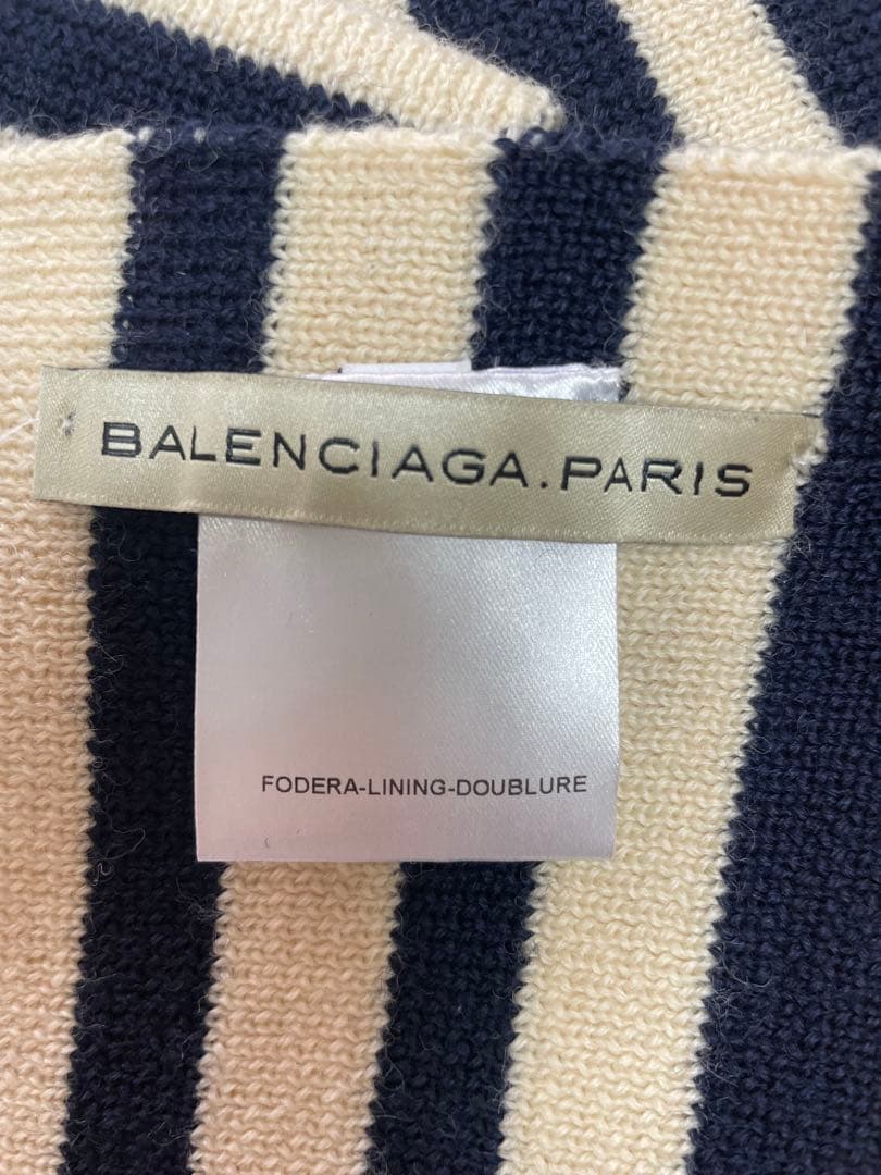 BALENCIAGA マフラー ストライプニット生地