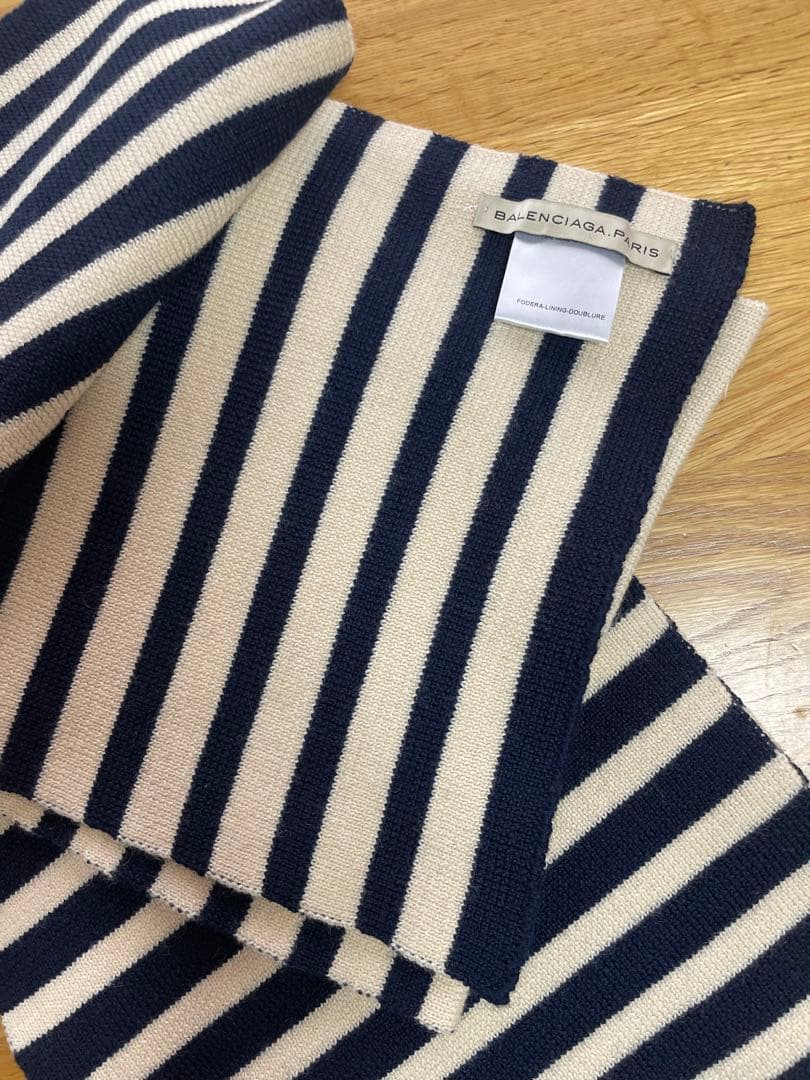 BALENCIAGA マフラー ストライプニット生地