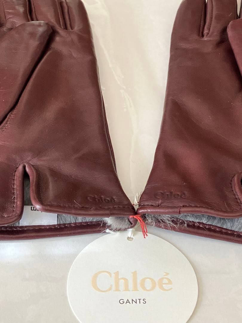 【タピオカ】Chloe 羊革手袋 21cm ボルドー