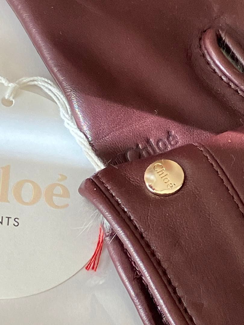 【タピオカ】Chloe 羊革手袋 21cm ボルドー