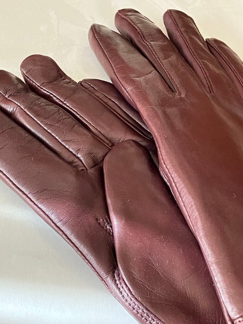 【タピオカ】Chloe 羊革手袋 21cm ボルドー