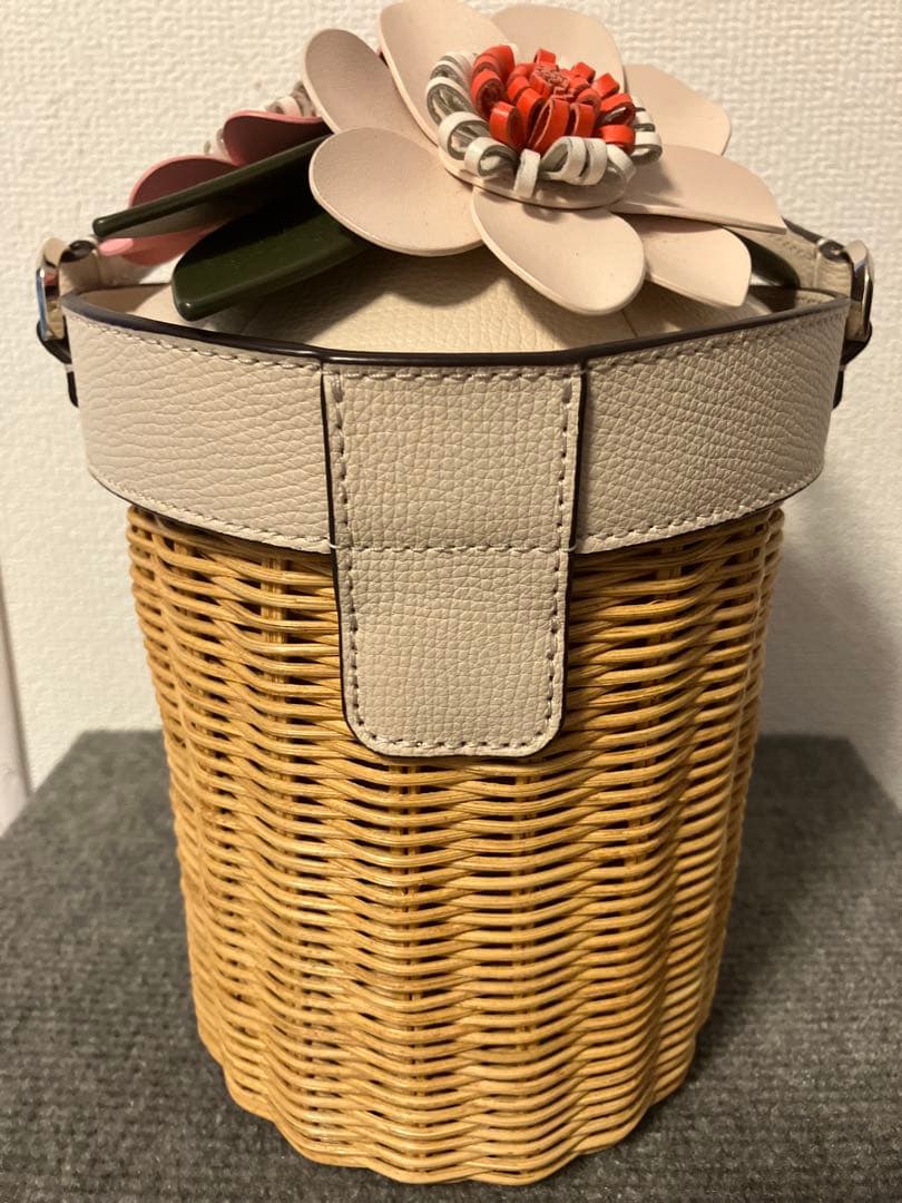 kate spade フラワー装飾 かごバッグ