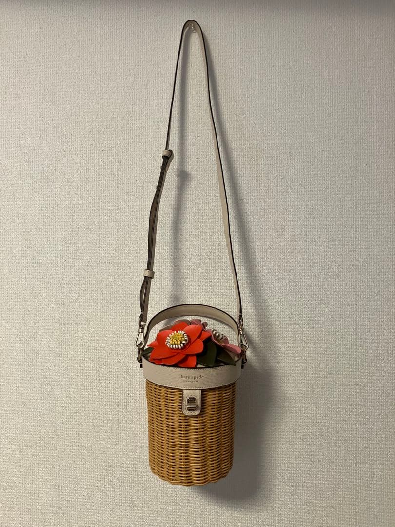 kate spade フラワー装飾 かごバッグ