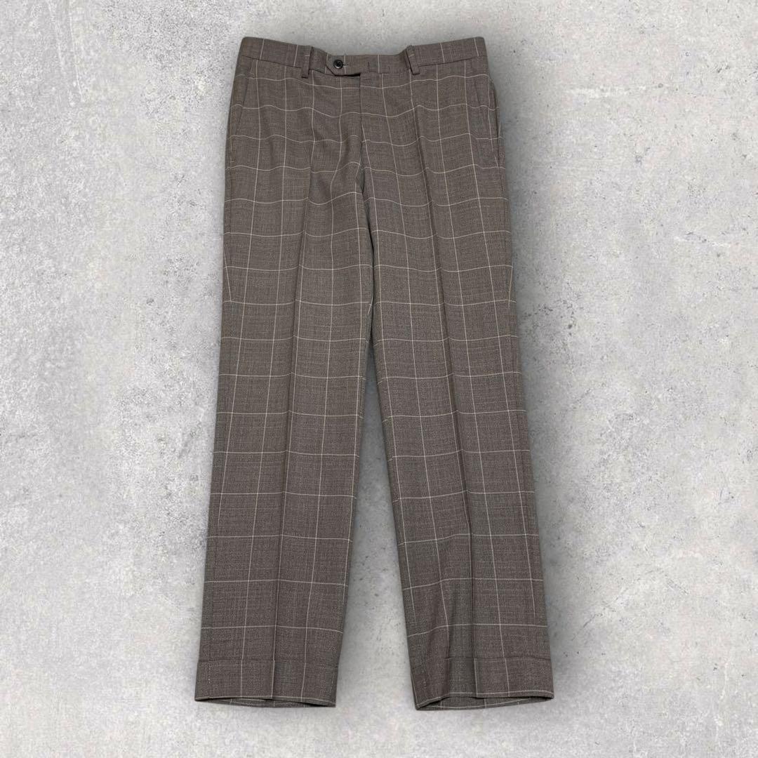 ONLY セットアップシングルスーツ REDA生地 チェック柄 ブラウン