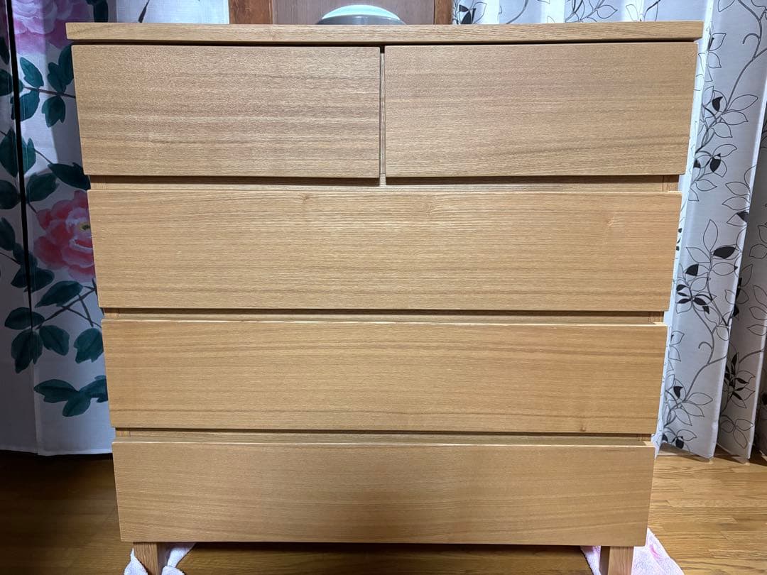 無印良品　タモ材4段チェスト　廃盤品　たのメル便で発送