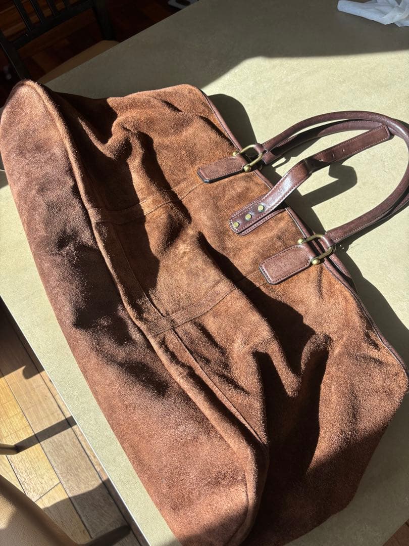 【未使用品】ワイルドスワンズブラウン スエード ボストンバッグ 茶色ブラウン