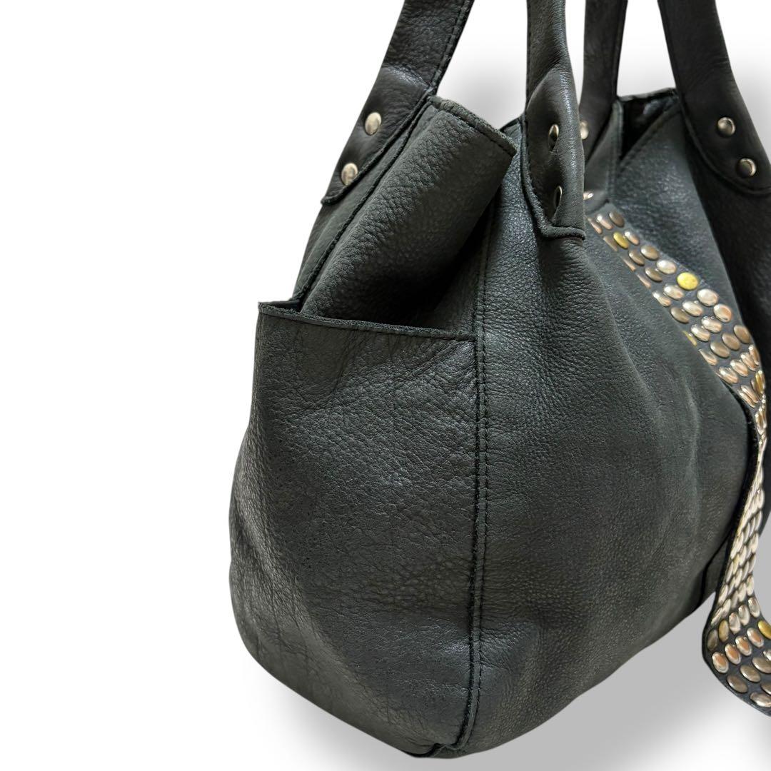 TRES y2k 00s 海外ガール 本革 スタッズ ショルダー バッグ