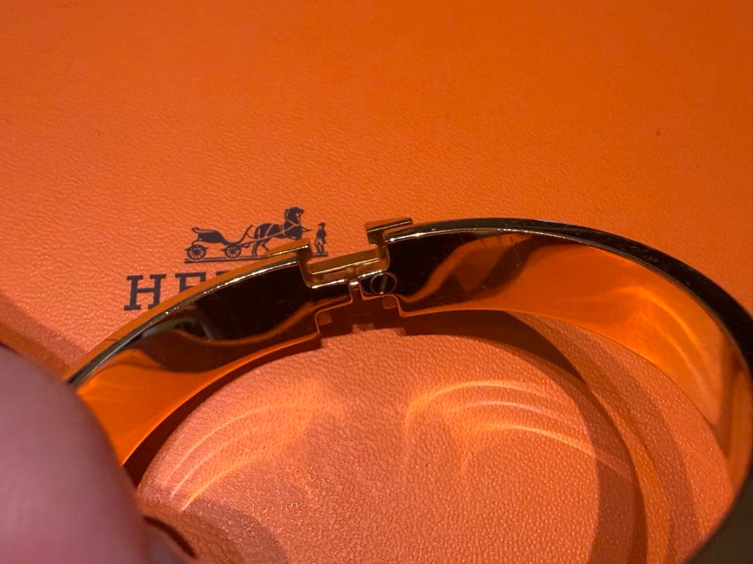 HERMES エルメス クリックH ブレスレット ゴールド×ブラック　箱あり