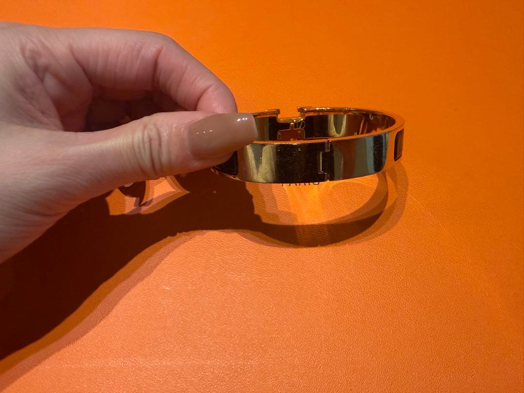 HERMES エルメス クリックH ブレスレット ゴールド×ブラック　箱あり