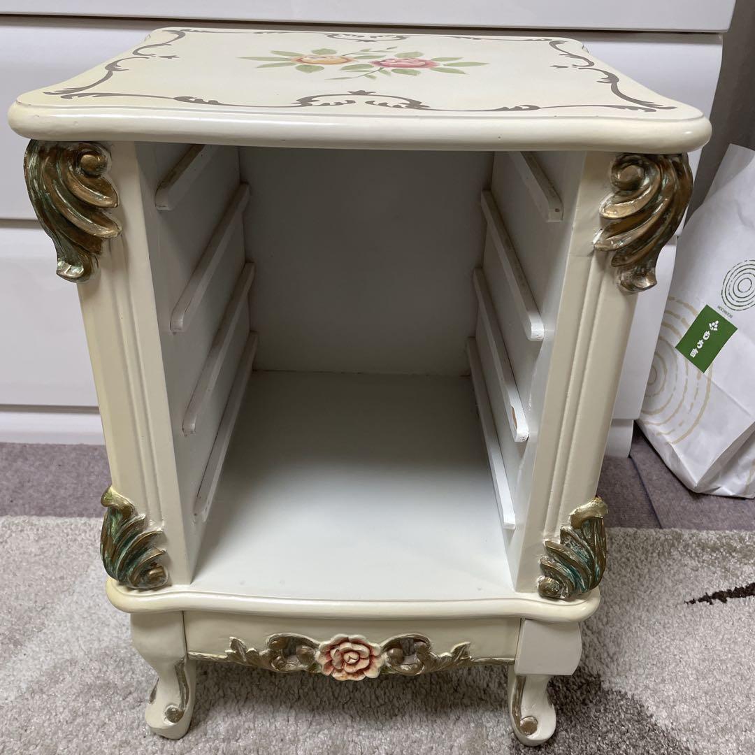 T*Ｋ様 4段 チェスト 55cm クラック仕上げ 白家具 姫系アンティーク 猫