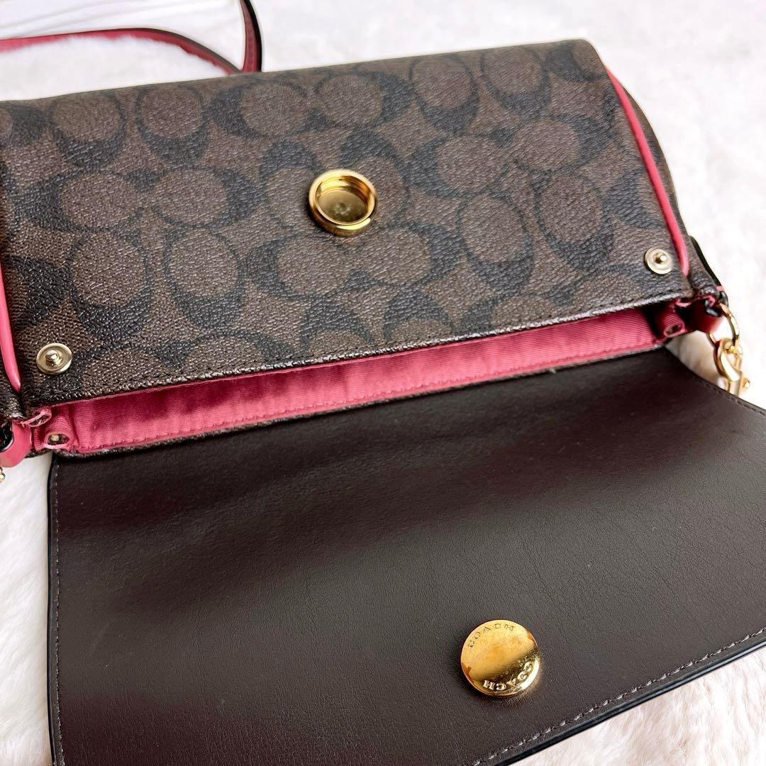 極美品☆COACHコーチ2wayショルダーバッグ シグネチャー ブラウン