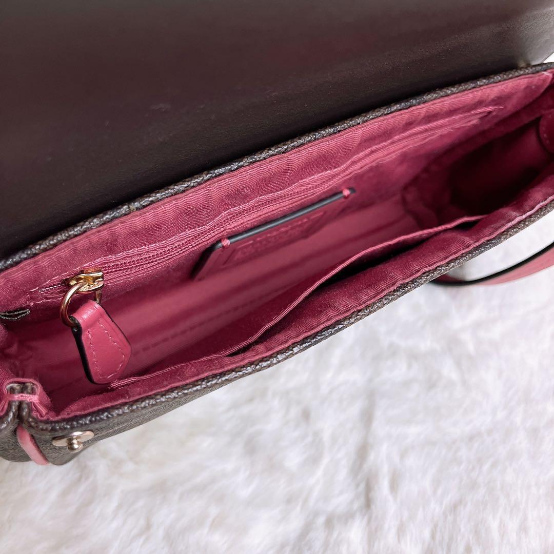 極美品☆COACHコーチ2wayショルダーバッグ シグネチャー ブラウン