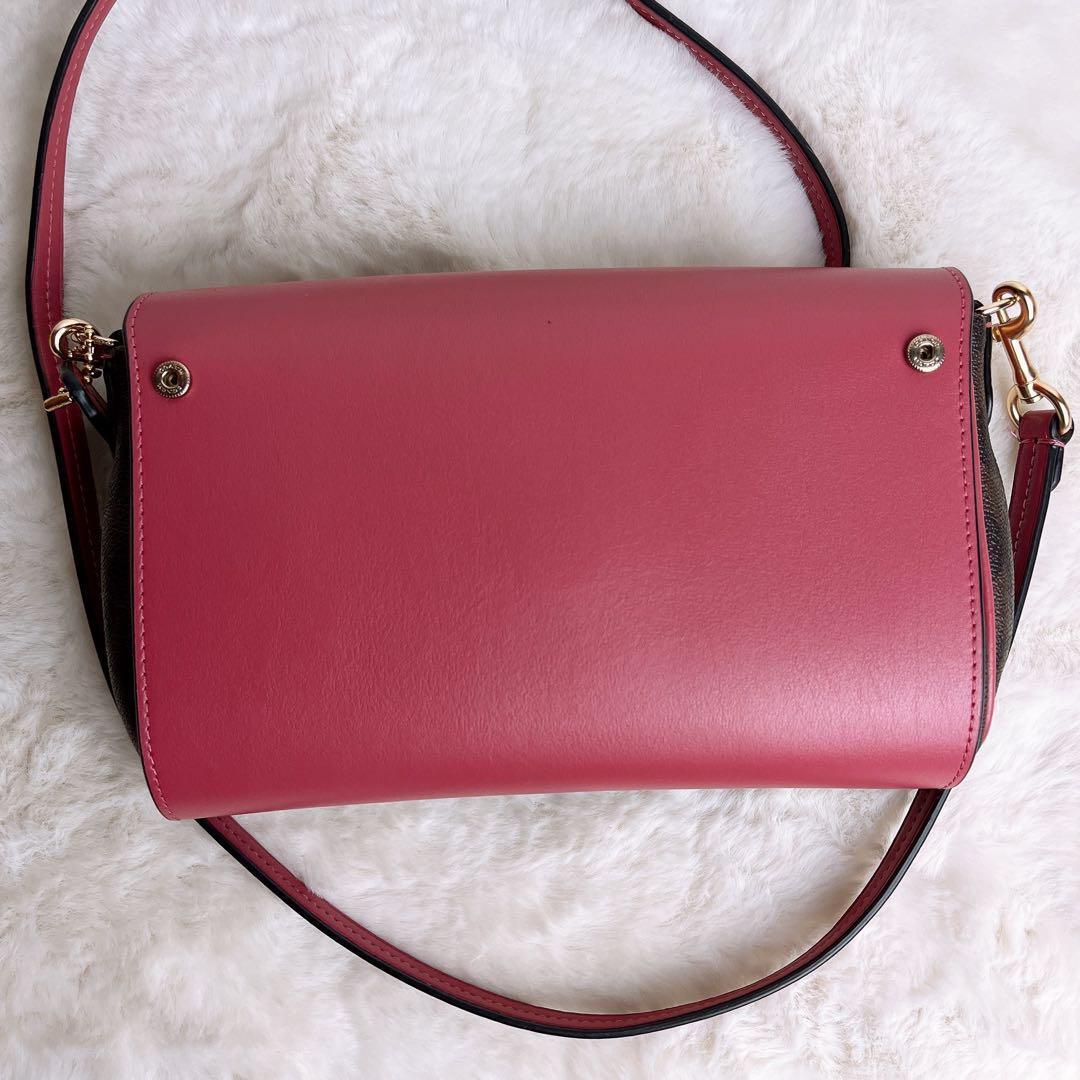 極美品☆COACHコーチ2wayショルダーバッグ シグネチャー ブラウン