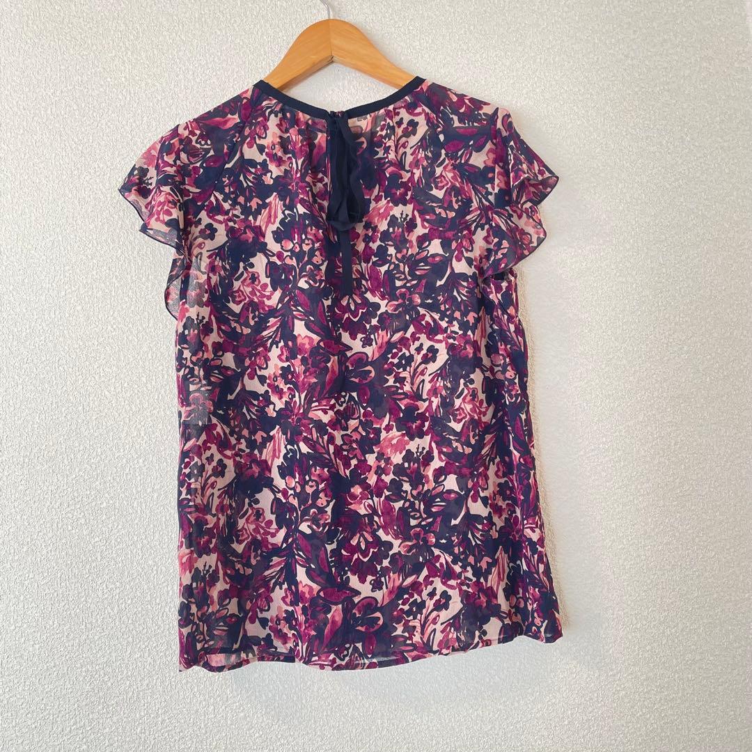 アナイ 38 アートフローラルプリント ブラウス アシメパンツ セットアップ