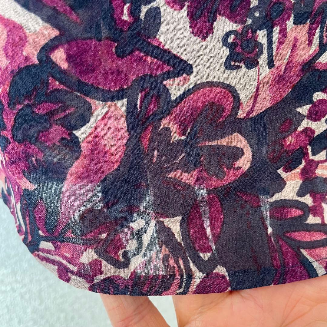 アナイ 38 アートフローラルプリント ブラウス アシメパンツ セットアップ