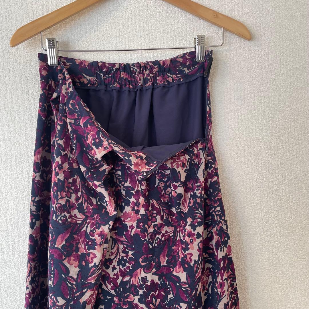 アナイ 38 アートフローラルプリント ブラウス アシメパンツ セットアップ