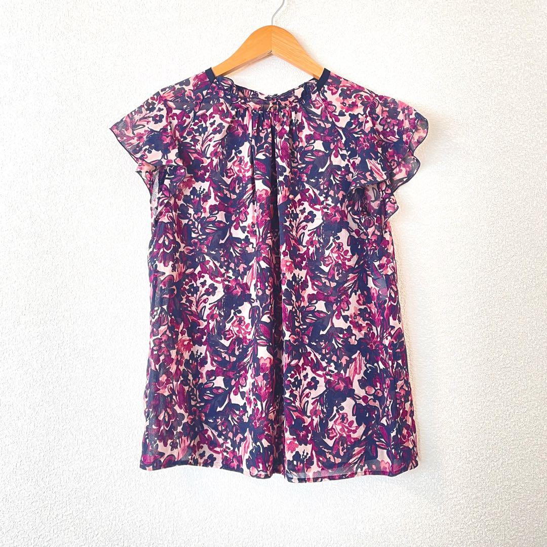 アナイ 38 アートフローラルプリント ブラウス アシメパンツ セットアップ