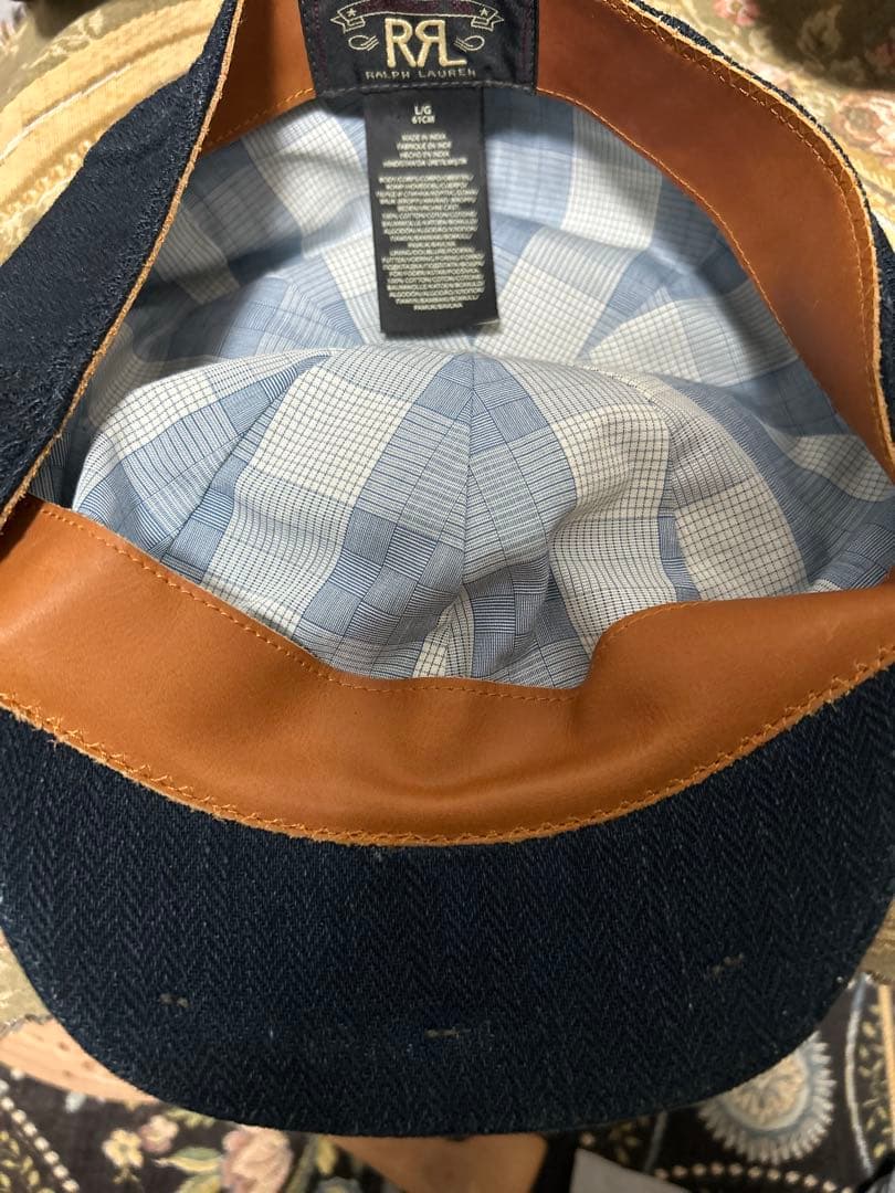 超希少　インディゴ染め　ヘリンボーン　ニュースボーイキャップ　RRL