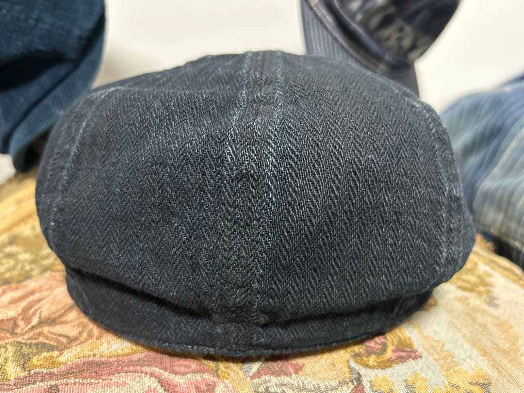 超希少　インディゴ染め　ヘリンボーン　ニュースボーイキャップ　RRL