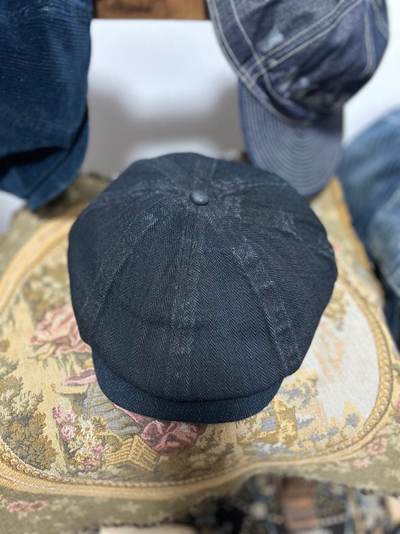 超希少　インディゴ染め　ヘリンボーン　ニュースボーイキャップ　RRL