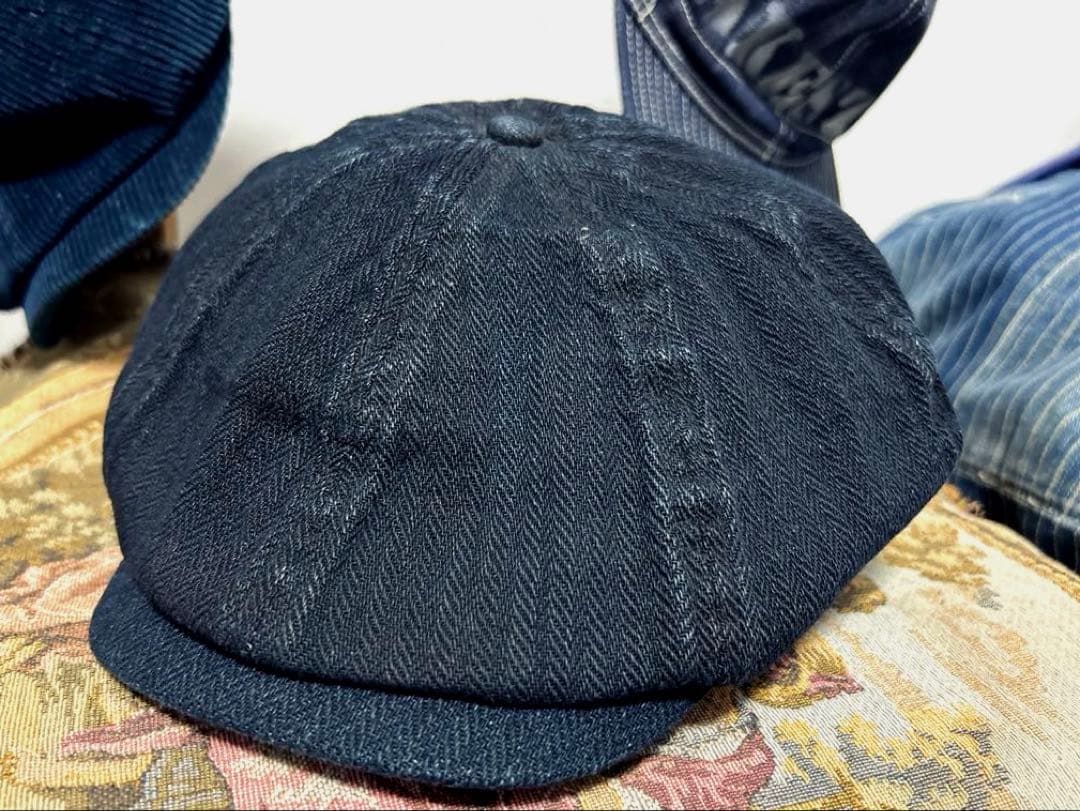 超希少　インディゴ染め　ヘリンボーン　ニュースボーイキャップ　RRL