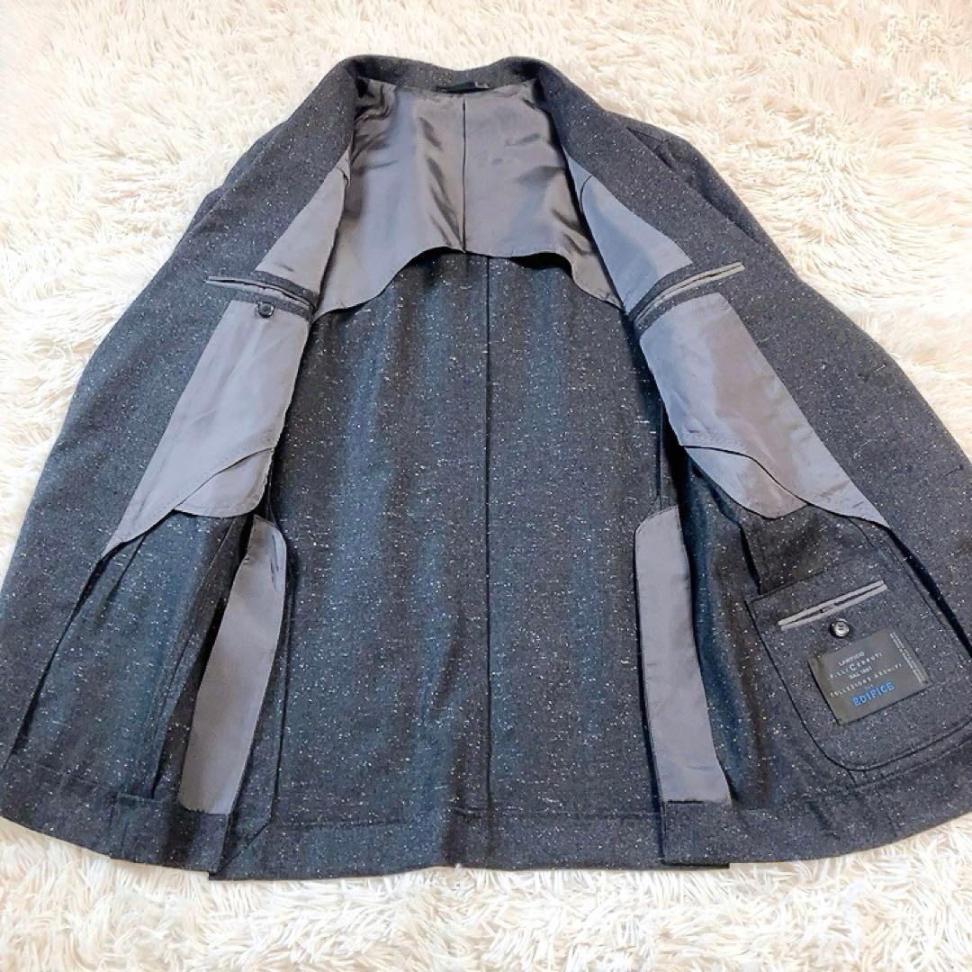 【超美品・伊生地】EDIFICE　スーツ　CERRUTI　46　春夏秋　シルク